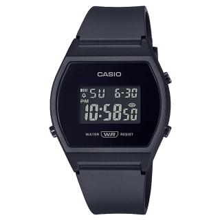 【CASIO 卡西歐】復古風酒桶型數位錶-全黑(LW-204-1B)