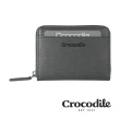 【Crocodile】鱷魚皮件 真皮皮件 輕巧零錢包 拉鍊包-0103-10405-黑藍兩色-原廠公司貨(維也納Wien系列)