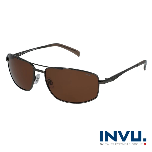 【INVU】瑞士成熟感飛行員偏光太陽眼鏡(槍色 B1011B)