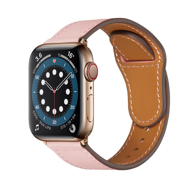 OMG】Apple Watch Ultra2/S9/8/7/6/5/SE 釘子扣真皮錶帶(38/40/41/42 