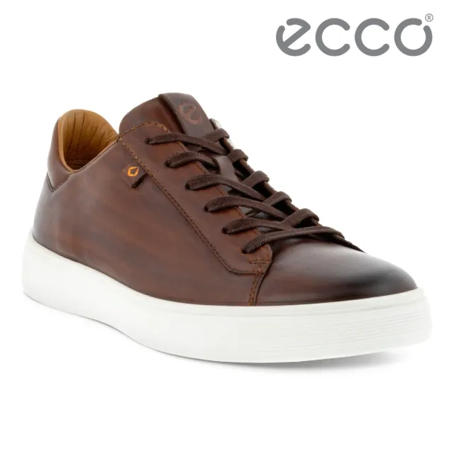 ecco】STREET TRAY PLUS M 街頭趣闖精緻皮革休閒鞋男鞋(胡桃棕