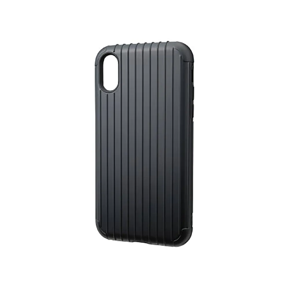 【Gramas】iPhone XR 6.1吋 Rib 軍規防摔經典手機殼(黑)