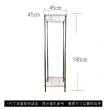 【A+Courbe】MIT耐重鐵力士鍍鉻萬用收納二層架45x45x180cm(置物架 電器架 床邊櫃 鞋架)