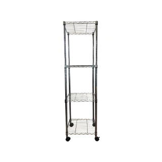 【A+Courbe】MIT耐重鐵力士鍍鉻移動式萬用收納四層架45x45x185cm(置物架 電器架 床邊櫃 鞋架)