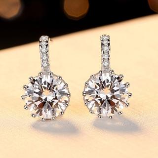 【米蘭精品】現貨+預購 莫桑鑽耳環925純銀耳針(2ct時尚簡約百搭情人節生日聖誕節交換禮物女飾品73yk17)