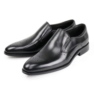 【Pelutini】時尚質感雕花樂福鞋 黑色(8745-BL)