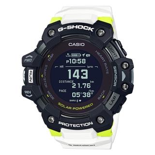 【CASIO 卡西歐】G-SHOCK 健身好捧由心率偵測藍芽智慧運動電子錶-黑X白(GBD-H1000-1A7)