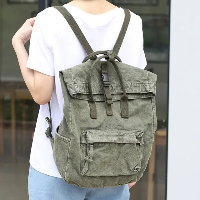 【米蘭精品】現貨+預購 後背包帆布雙肩包(水洗復古大容量女包包情人節生日禮物73wo36)