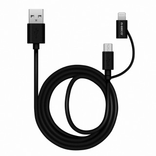 【A-BECO】二合一 USB-A to Micro / Lightning 1M MFi認證轉接充電傳輸線(福利品)