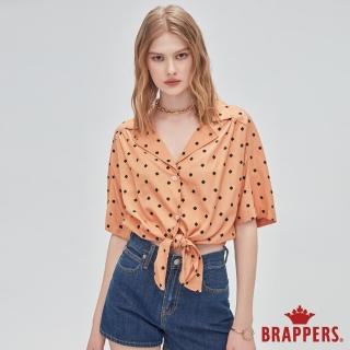 【BRAPPERS】女款 西裝領綁帶短版襯衫(橘)