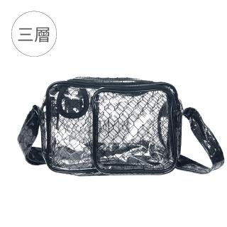 【大船回港】三層黑格紋透明小側揹包(高科技產業/抗靜電/無塵室包/工具包/工作包)