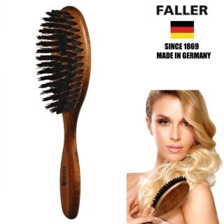 【FALLER 芙樂】德國製原木黑豚鬃美髮梳防靜電柔順直髮(豬鬃梳/梳頭按摩美容/99狂購)