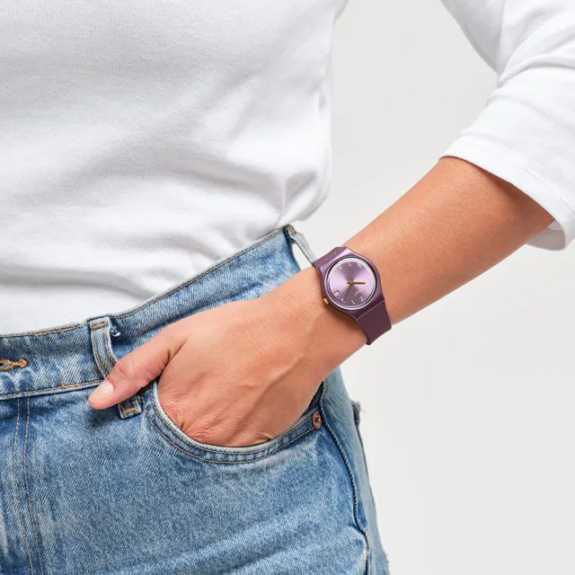 【SWATCH】Gent 原創系列手錶PEARLYPURPLE 瑞士錶 錶(34mm)