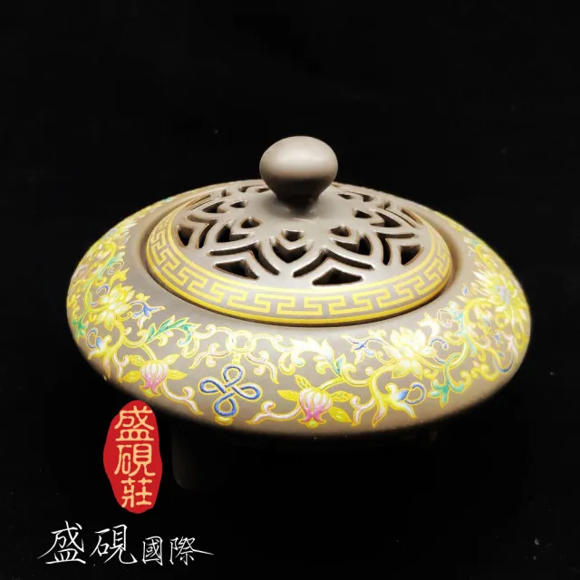 【盛硯莊佛教文物】彩繪三彩鼎瓷爐(1111 大特价)