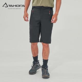 【TAKODA】Zuya Cordura☆耐磨彈性機能短褲-男款-黑色(Cordura高強度面料/防潑水)