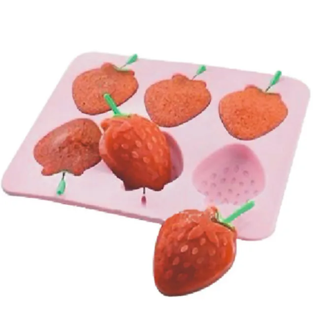 【iSFun】草莓冰棒＊矽膠模型製冰盒/隨機色