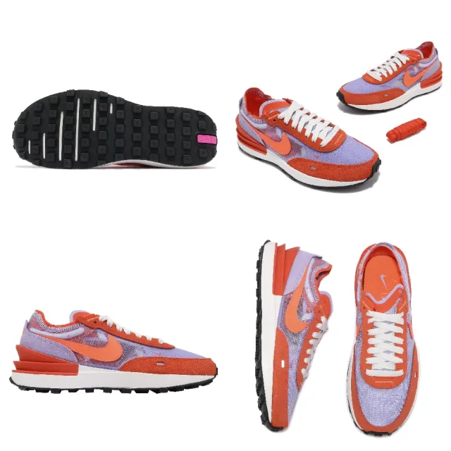 【NIKE 耐吉】休閒鞋 Waffle One 運動 女鞋 基本款 舒適 簡約 小SACAI 穿搭 橘 藍紫(DC2533-800)