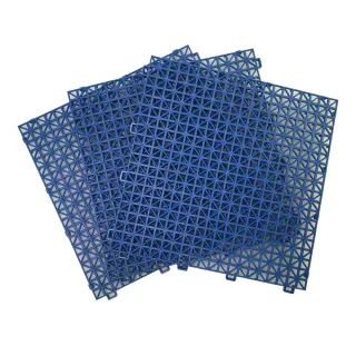 【特力屋】花紋組合地墊 浴室地墊 30*30cm6入藍色