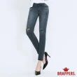 【BRAPPERS】女款 新美腳ROYAL系列-低腰彈性八分窄管褲(黑灰)