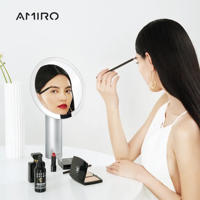 【AMIRO】全新第三代 Oath 自動感光 LED化妝鏡-雲貝白(美妝鏡 彩妝鏡 情人節禮物)