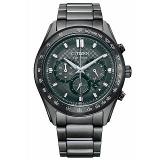 【CITIZEN星辰】Chronograph三眼錶藍寶石玻璃鏡面不鏽鋼錶43mm(CA4457-81H)