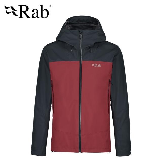 【RAB】Arc Eco Jacket 防風防水連帽外套 男款 鯨魚灰/腥紅 #QWH07