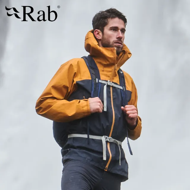 【RAB】Arc Eco Jacket 防風防水連帽外套 男款 深南瓜黃 #QWH07