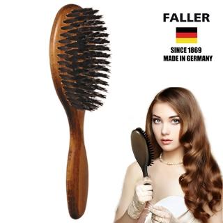 【FALLER 芙樂】德國製大尺寸原木黑豚鬃美髮梳防靜電柔順直髮(豬鬃梳/梳頭按摩美容/99狂購)