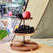 【May shop】相思木水果盤創意雙層木製三層點心盤