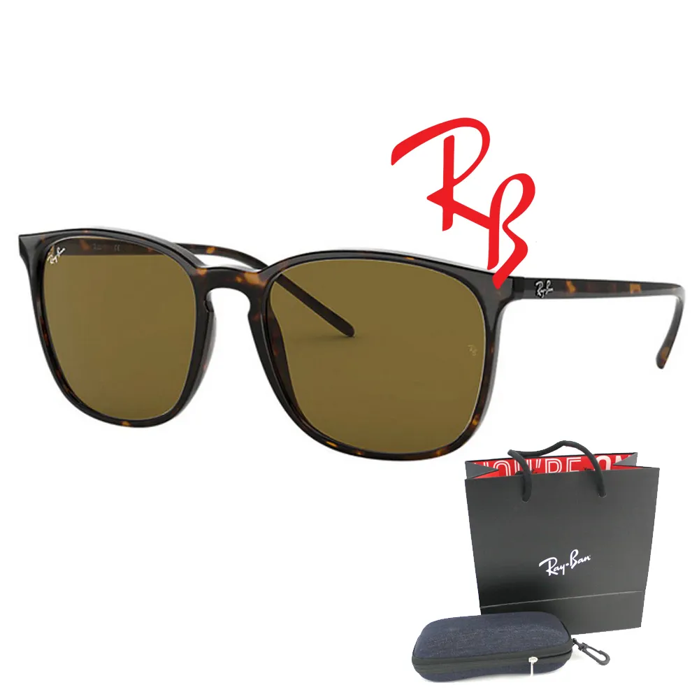 【RayBan 雷朋】亞洲版 舒適加高鼻翼 時尚太陽眼鏡 RB4387F 902/73 玳瑁框深茶鏡片 公司貨