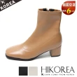 【HIKOREA】韓國空運。返璞經典素面尖頭6CM皮革短靴-版型偏小(71-3330/三色/現貨)
