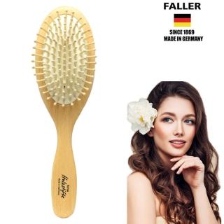 【FALLER 芙樂】德國製FSC大尺寸橢圓圓珠櫸木氣墊好按摩木齒梳(氣墊好按摩梳/梳頭按摩美容/幸福母親節)
