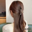 【UNICO】韓國唯美風金屬月亮珍珠髮夾/盤髮夾(聖誕/髮飾)