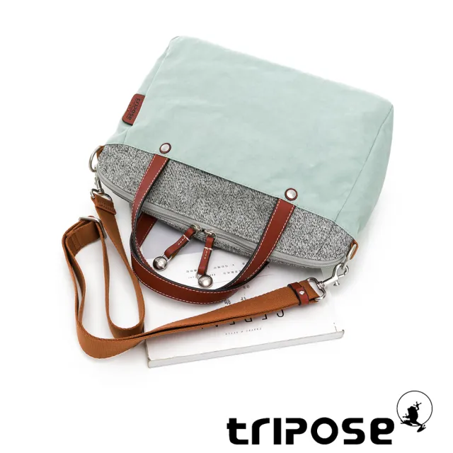 【tripose】漫遊系列岩紋玩色兩用手提背包(薄荷綠)