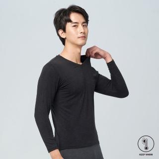 【BATIS 巴帝斯】天絲纖維V領發熱衣 科技羊毛 5% 男 二色(暖冬衣褲推薦)