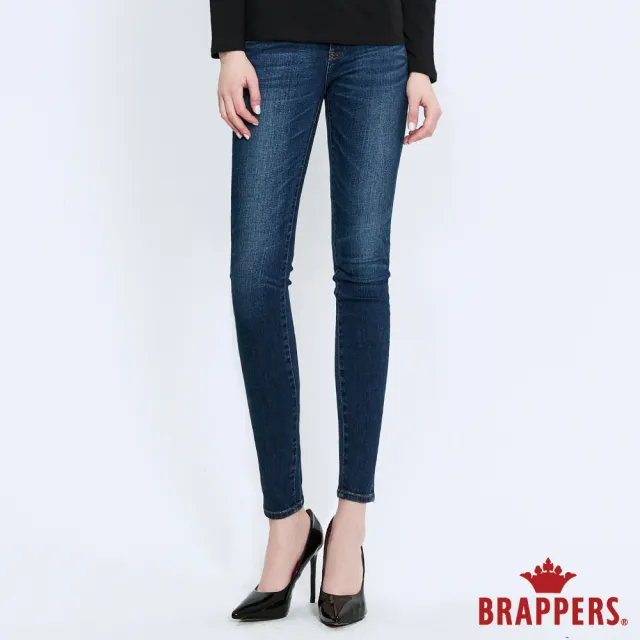 【BRAPPERS】女款 新美腳鬆緊帶系列-低腰彈性窄管褲(藍)