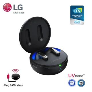 【LG 樂金】TONE Free FP9 真無線藍牙耳機 夜霧黑(充電盒可作為藍牙音頻傳輸器)