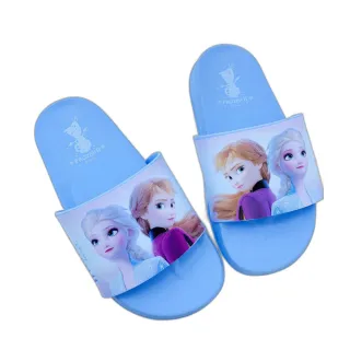 【樂樂童鞋】台灣製冰雪奇緣拖鞋-水藍(女童鞋 拖鞋 室內鞋 兒童拖鞋)