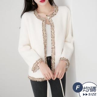【LANNI 藍尼】★小香風仿貂絨撞色外套(雙12/保暖/長袖)