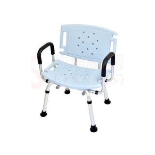 【海夫健康生活館】恆伸 專利新型 鋁合金 大靠背 有扶手 洗澡椅 沐浴椅 水藍色(ER-50005)