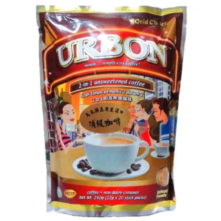 【金寶】URBON二合一咖啡無糖x5袋(12gx20包/袋)