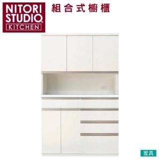【NITORI 宜得利家居】◎組合式櫥櫃 電器櫃 LIGARE 120公分 白色 木板門(櫥櫃 組合式櫥櫃)