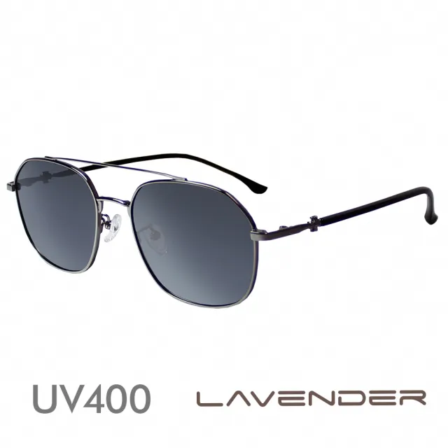 【Lavender】雙槓金屬十字雕刻鏡腳-迷霧灰J3196-C2(偏光太陽眼鏡)
