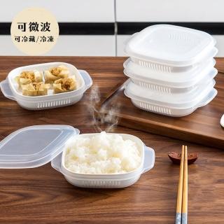 【日本NAKAYA】日本製可微波加熱雙層白飯保鮮盒340ML-2入組(米飯盒 白飯盒 蒸飯盒 分裝盒 便當盒 微波飯盒)