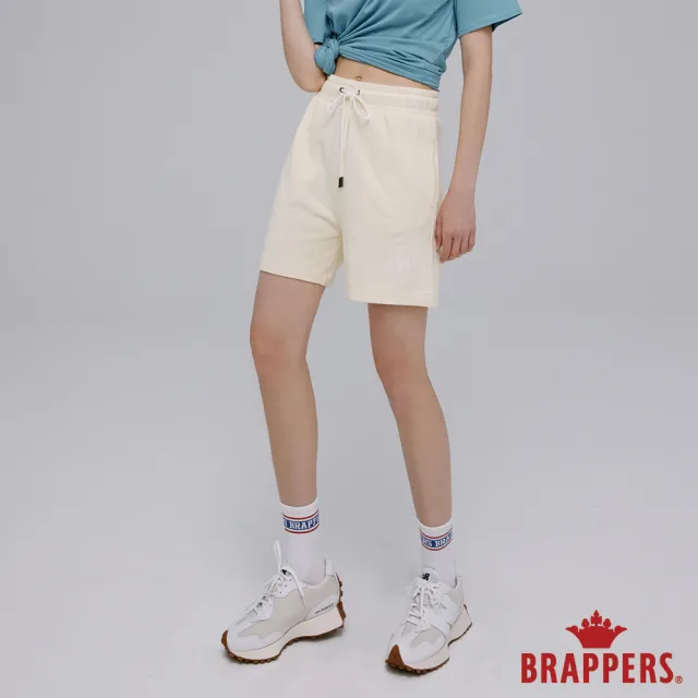 【BRAPPERS】女款 Wellbe系列-圓形LOGO印花休閒短褲(鵝黃)