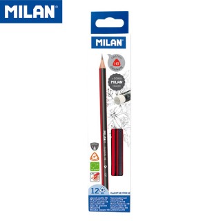 【MILAN】MILAN 經典三角鉛筆附橡皮擦 HB 12入裝