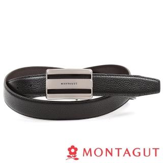 【MONTAGUT 夢特嬌】雅緻方框真皮點扣皮帶(頭層牛皮751)