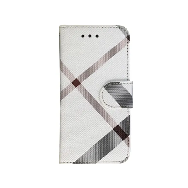 Apple iPhone X/Xs 5.8吋 英倫格紋氣質手機皮套(5色可選)