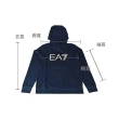 【EMPORIO ARMANI】EMPORIO ARMANI EA7白黑字LOGO字母純棉男士連帽T恤(S/M/L/XL/海軍藍)