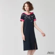 【iROO】連帽繡字短袖洋裝
